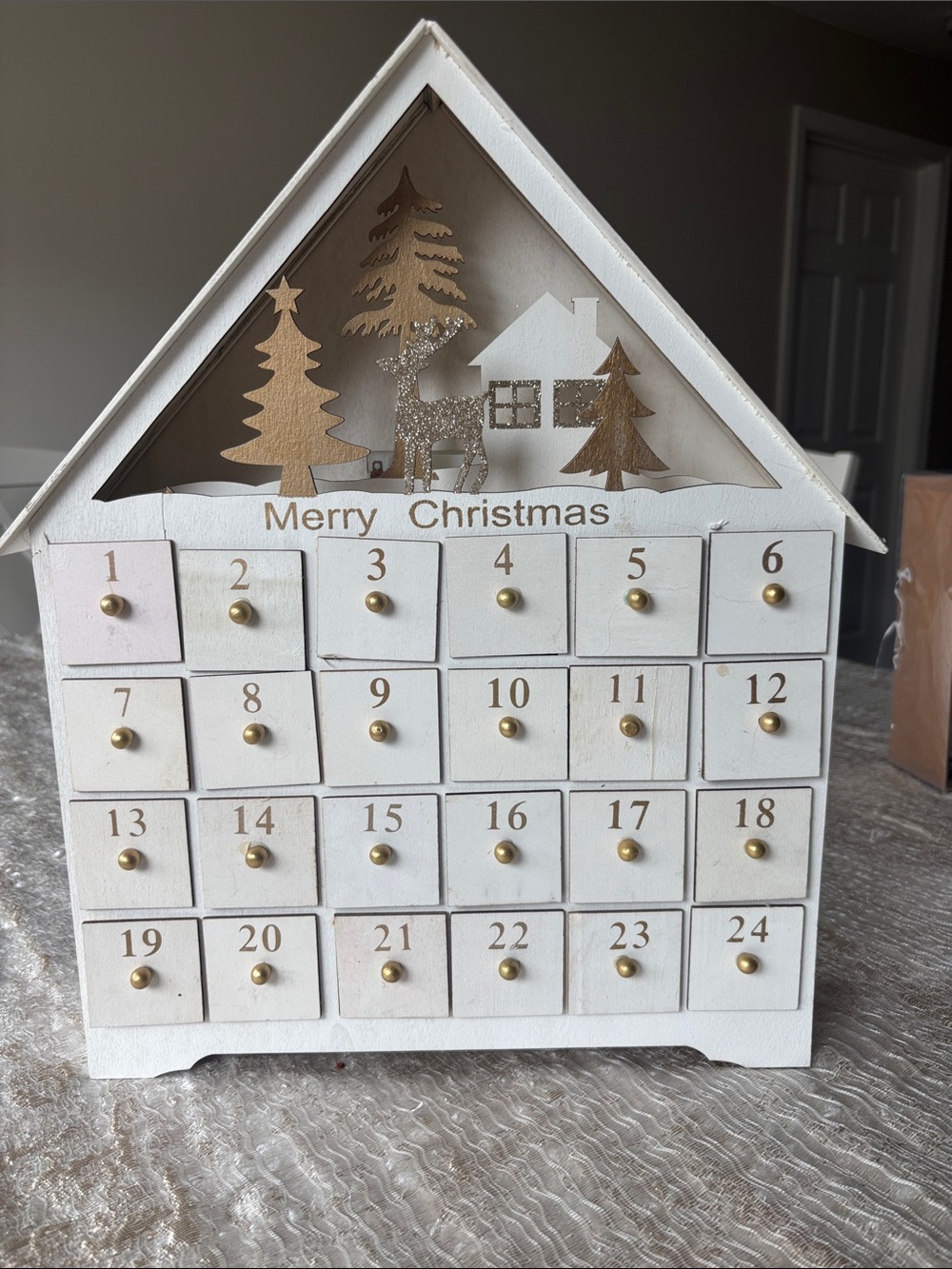 Wooden 'Merry Christmas' Advent Calendar